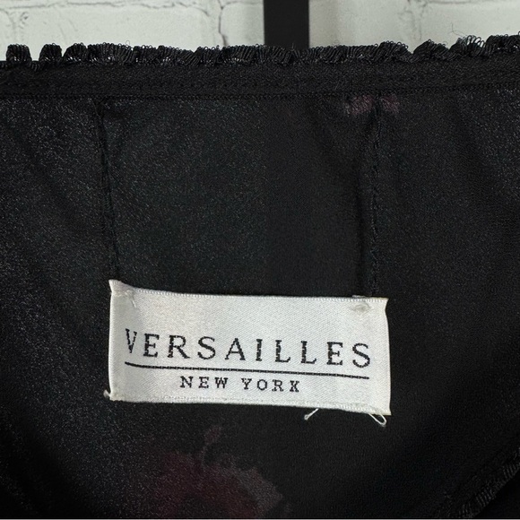 Versailles Black Floral Slip Skirt No Size *Check Measurements* - Picture 2 of 6